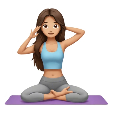 long haired brunette girl yoga sticker