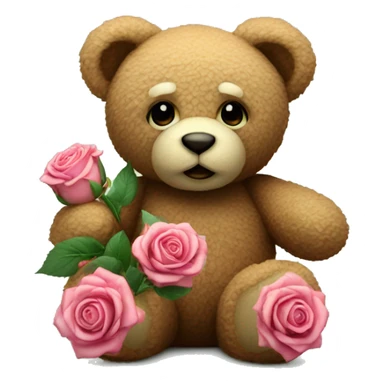 Teddy mit Rosen sticker