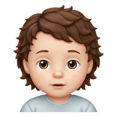 white baby boy with brunette wavy hair  sticker