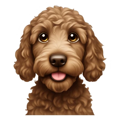 Brown Labradoodle puppy sticker