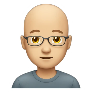 bald boy waiting for a call sticker