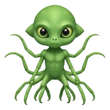 full body cute humanoid peacefull alien furry with 6 legs and eye stalks sticker