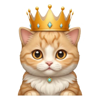 Scottish fold ears kitten with crown  sticker