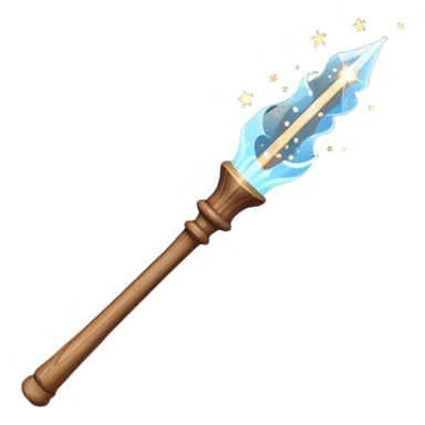 Wand – Wooden stick with glowing tip, sparkles of magic around it sticker