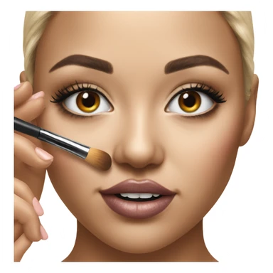 Hyper Realistic model applying her make up sticker