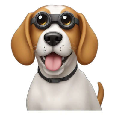 Dog with videocamera sticker