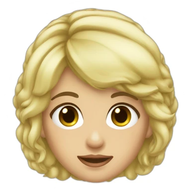 Fille cheveux court blonds foncé yeux verts sticker