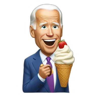 joe biden eating ice cream sticker