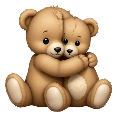 baby teddy hugging another baby teddy sticker