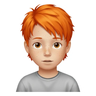Kid with orange hair and lots of freckles  sticker