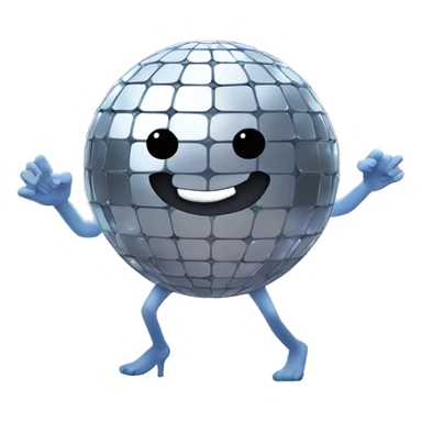 Disco ball with arms and legs sticker