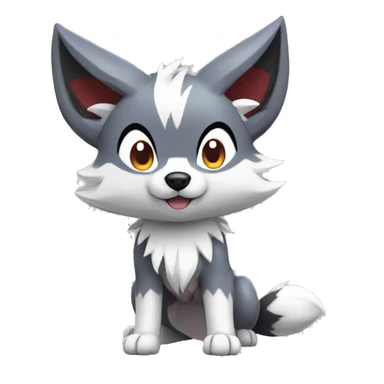 Kawaii Chibi Poochyena-Lycanroc-Pokémon Full Body sticker