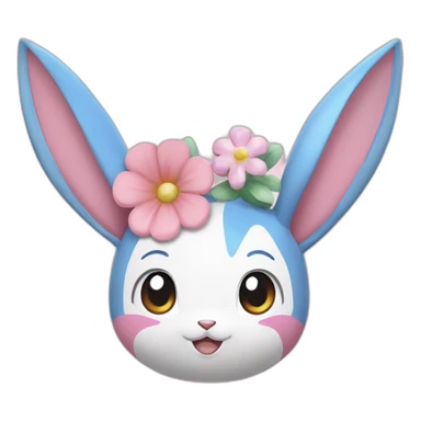 Pokemon Sylveon zoom in her head with flower sticker