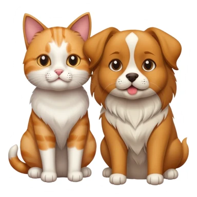 Cat with dog sticker