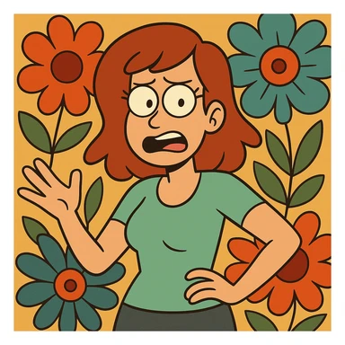 backdrop with bold, graphic flowers, vibrant colors sticker