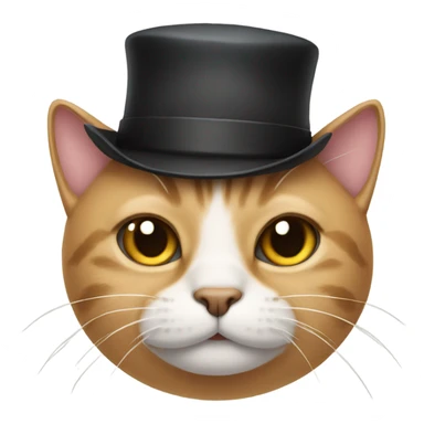 Cat with too hat and mustache sticker
