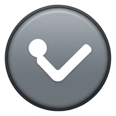 Make a grey circle with a white tick  sticker