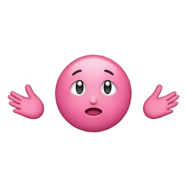 shrugging pink emoji sticker