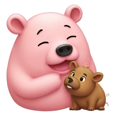 Bear kissing pig sticker