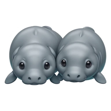two manatees sad and distant sticker