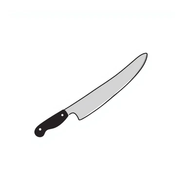 a black and white doodle of a knife sticker