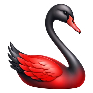 black and red shiny weeping swan sticker