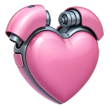 pink robotic heart emoji sticker