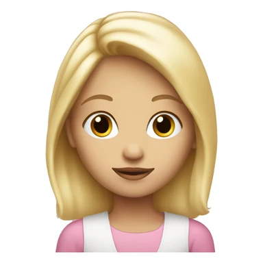 Blonde gitl with pink  sticker