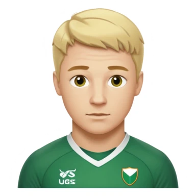 irish rugby player with very short blond hair sticker