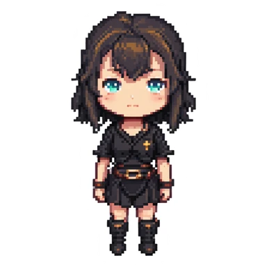 chibi female human character, short proportions, large head sticker