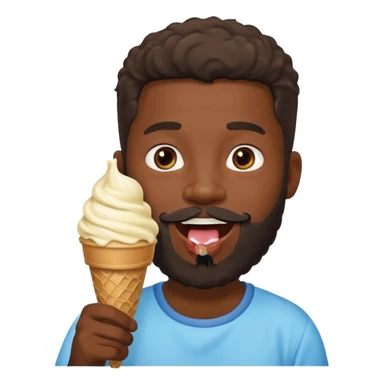 bearded black man ice cream sticker