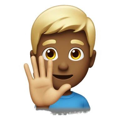 boy waving sticker