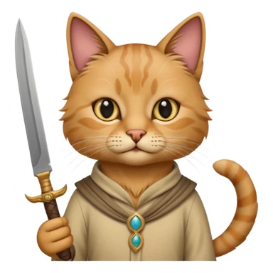 cat arab ancient army with small knife sticker
