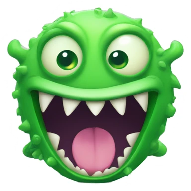a funny and cute monster in green colours with an open mouth as if different documents are coming to its mouth such as word, excel, pdf, pptx sticker