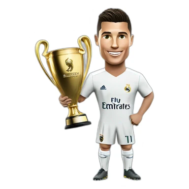 Cristiano ronaldo with ucl trophy sticker