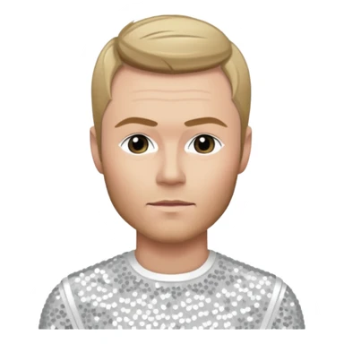 Ronan Keating from Boyzone with dark blonde hair, white sequin outfit sticker