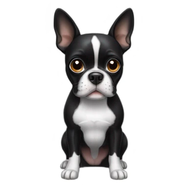 Black boston terrier sticker