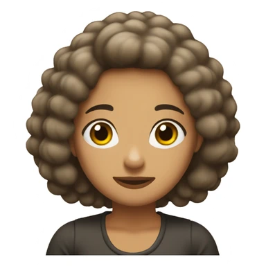 Chica blanca, pelo castaño oscuro y rulo  sticker