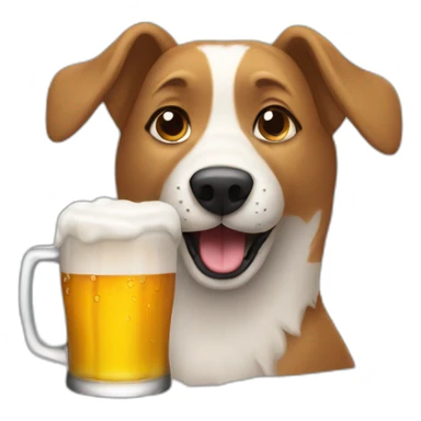 DOG DRINKING BEER sticker