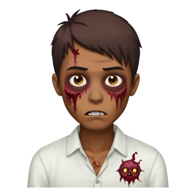 a zombie bronw emo man hard opium with white shirt sticker