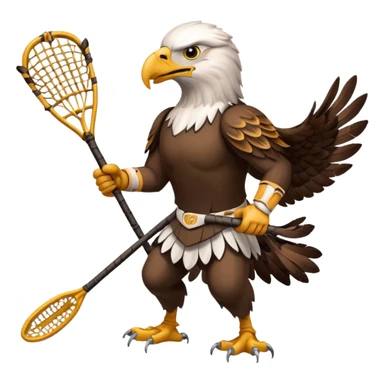 Eagle playing lacrosse sticker