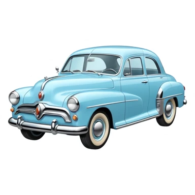 light blue retro car sticker