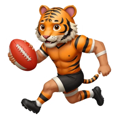 A tiger playing rugby sticker