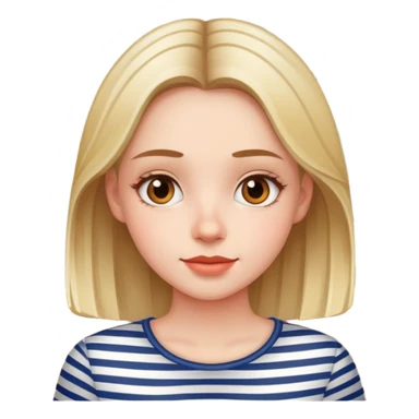 Pretty girl in striped shirt indoors sticker