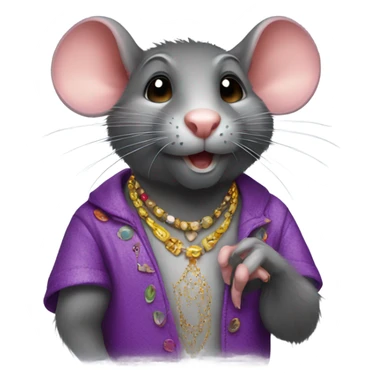 Rat with sassy nails sticker