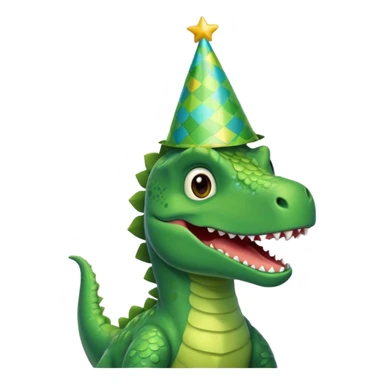 Dinosaur with party hat sticker
