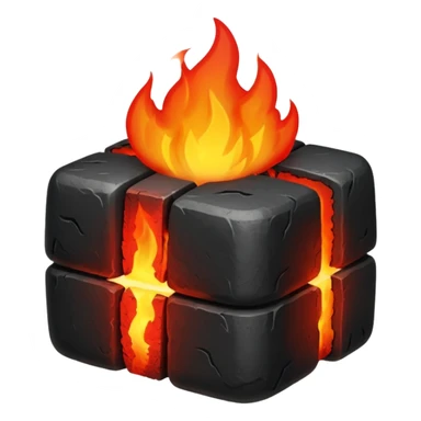 burning coal briquette sticker