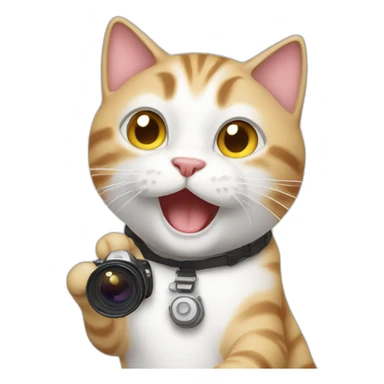 happy Cat taking photo sticker