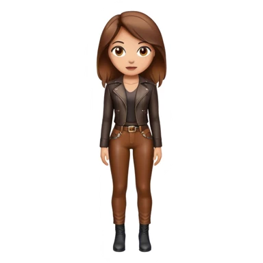 Woman leather pants brown hair  sticker