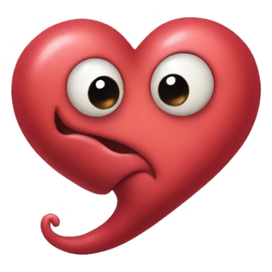 worm in the shape of a heart sticker